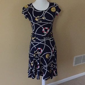 Ralph Lauren Equestrian Print Fit & Flare Dress XS